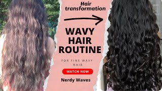 Wavy hair routine 2a 2b 2c for fine hair [upl. by Drislane115]