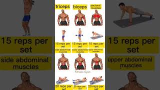 biceps triceps and abdominal workout tips Home workout daily homeexercise triceps chest shorts [upl. by Hanselka354]