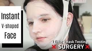 How to get a Instant VShaped Face  Lifting Mask Testing  YesStyle Korean Beauty [upl. by Lukash617]