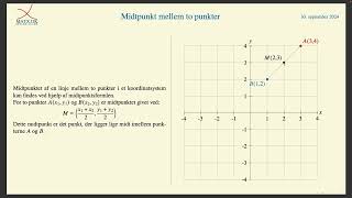 Midtpunkt af linje mellem to punkter [upl. by Hartmann]