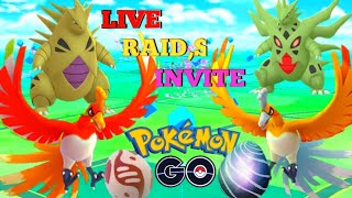 Shiny Ho Oh And Mega Tyranitar Raid Invita  Pokemon go live  Shiny Hunt live pokemon go [upl. by Ecirtak539]