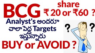 BCG Share price target in telugu BCG Share Latest News In Telugu  BCG Share Buy or Not Now Telugu [upl. by Neelhtak]