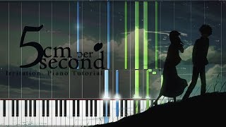 Shousou Irritation  5 Centimeters per Second OST Piano Tutorial Synthesia [upl. by Asilem]