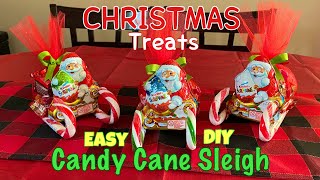 Candy Cane Sleigh Tutorial  DIY Christmas treats [upl. by Llertnahs]