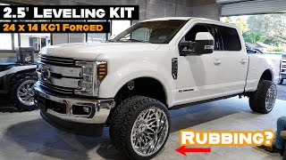 2018 F250 25quot Level Kit and 24x14 Kg1 Forged Wheels [upl. by Bainbrudge]