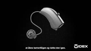 Tænd og sluk af batteridrevet høreapparat BTE og RIC  Widex hearing aids [upl. by Tse114]