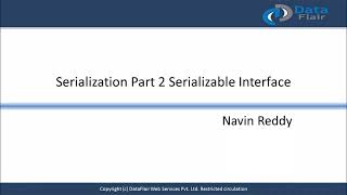 Java Serialization Part2 Serializable Interface [upl. by Naziaf756]