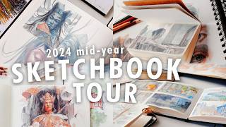 all my sketchbooks in 2024 ✦ midyear sketchbook tour art goals amp finding my art style [upl. by Mable566]