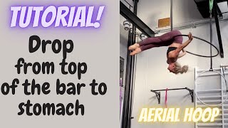 How to do a drop from the top of the hoop Lyra to hip hold  tutorial [upl. by Elokyn]