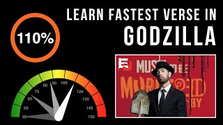 Learn Eminems Fastest Verse In Godzilla Slowed Down  Scrolling Lyrics  GodzillaChallenge [upl. by Belmonte]