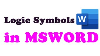 How to Input Propositional Logic Symbols into MSWord [upl. by Yelah]