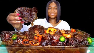 OXTAILS MUKBANG  MELT IN MOUTH  STEW JUICY OXTAIL  Jamaican Oxtail Recipe  Mukbang [upl. by Adni]