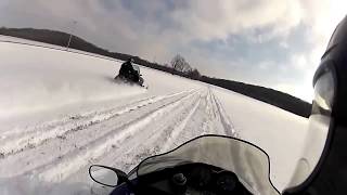 Yamaha SRX 700 Triple VS Polaris XLT 600 GoPro [upl. by Zarla]