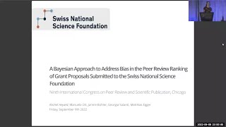 A Bayesian Approach to Reduce Bias in the Ranking of PeerReviewed Grant Proposals Submitted to SNSF [upl. by Coreen]