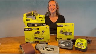 ONE 18V Accu Bandschuurmachine  Nanette’s klantenreview  RYOBI ® [upl. by Rikahs]