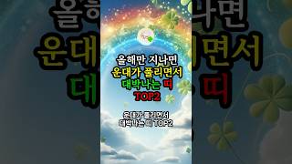 올해만 지나면 운대가 풀리면서 대박나는 띠 TOP2 대운 로또 재물운 풍수 대박운 [upl. by Orford415]