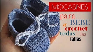 MOCASINES para bebe a CROCHET  TODAS LAS TALLAS   zurdo [upl. by Atinrahc]