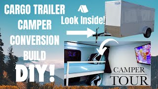 Budget RV Camper Cargo Trailer Conversion DIY Build diy camping camperconversion cargotrailer [upl. by Arag]