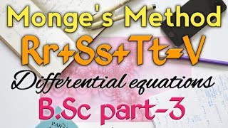 Monges method proof in hindi differential equation  BSc 2nd 3rd year maths [upl. by Eiramlirpa291]