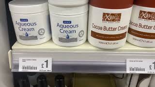 Pounds shop aqueous cream  butter cream only 1 pound each [upl. by Enibas864]