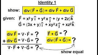 Calculus 3 Divergence and Curl 25 of 50 Identity 1 DIVFGDIVFDIVG [upl. by Nishom]