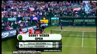 Roger Federer vs Mikhail Youzhny  ATP Halle 2012  Highlights [upl. by Eniledgam839]