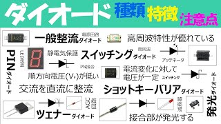 【電子工作】ダイオードの種類と使い分け特徴と注意点 [upl. by Wenonah]