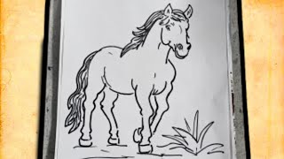 How to draw a horse easy steps by step🐎🐴Horse sketch kaise banayeHorse banane ka aasan tarika [upl. by Nosral]