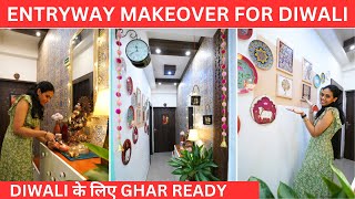 Indian Entryway Makeover On A Budget  DIY Makeover of Foyer For DIWALI [upl. by Stafani882]