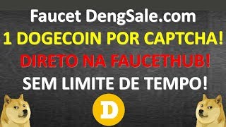 Faucet Pagando 1 dogecoin por Captcha direto na FaucetHub sem limite de tempo [upl. by Ahsieym571]