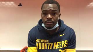 BlueGoldNewscom WVU Football Leddie Brown Oklahoma State Postgame 92620 [upl. by Nacim]