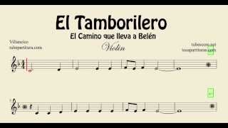 El Tamborilero Partitura de Violin El Camino que lleva a Belén The Little Drummer Boy [upl. by Sudnor]