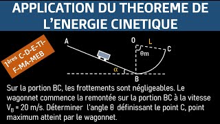 PHYSIQUE  Exercice résolu application du théorème de lénergie cinétique [upl. by Yrret]