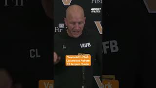 Vanderbilt head coach Clark Lea is asked about defending Auburn RB Jarquez Hunter wareagle wde [upl. by Shalne]