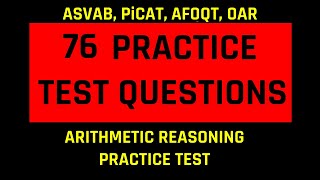 Grammar Hero’s ASVAB PiCAT AFOQT amp OAR Arithmetic Reasoning Practice Test 76 Questions [upl. by Kucik]