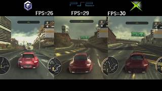 NFS Most Wanted 2005 Frame Rate GC vs PS2 vs XBOX 6GCW [upl. by Hgielyak]