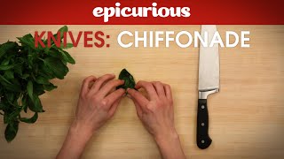 How to Chiffonade or Cut Basil  Epicurious Essentials How To Kitchen Tips  Knives [upl. by Reffineg239]