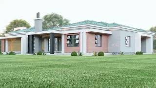 4 BEDROOM BUNGALOW DESIGN HOUSE DESIGN ANIMATION VIEW [upl. by Aerol950]