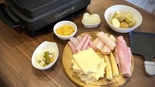 Raclette im Tefal OptiGrill SnackingampBaking [upl. by Ardnoyek873]