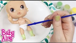 Baby Alive Cribs Life Doll Lily Sweet Repainting and Cleaning with Magic Eraser [upl. by Alded]