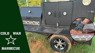 Blowin Smokes custom offset smoker trailer The ultimate weapon for pitmasters [upl. by Mlawsky]