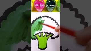 How To Draw Shorts KidsDrawing VegetableDrawing Scallion Broccoli 290 [upl. by Arevle]