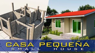 DISEÑO de CASA pequeña  CASA pequeñas y bonita [upl. by Eelyme]