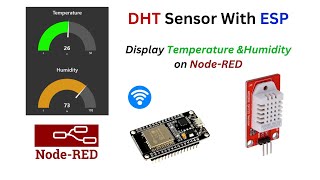 DHT Sensor with ESP  Display Reading on NodeRED [upl. by Krystle653]