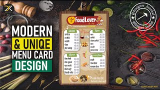 CorelDRAW Tutorial  Restaurant Food Menu Card Design Design in Coreldraw  A4 Size Design [upl. by Gwennie]