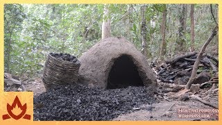 Primitive Technology Reusable charcoal mound [upl. by Atiugram]