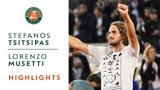 Stefanos Tsitsipas vs Lorenzo Musetti  Round 1 Highlights I RolandGarros 2022 [upl. by Jaunita]