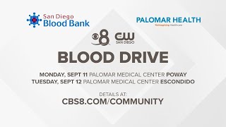 CBS 8 teams up with the San Diego Blood Bank and Palomar Health [upl. by Nodyarb504]