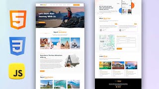 How to Build a Travel Website Using HTML CSS and JavaScript  Full Tutorial [upl. by Aerdma471]