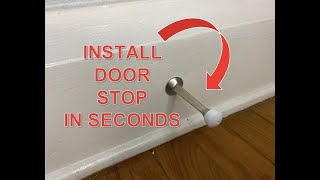 Quick Install of Everbilt Solid Door Stops  Stop Drywall Damage with Baseboard Door Stoppers [upl. by Tezile]